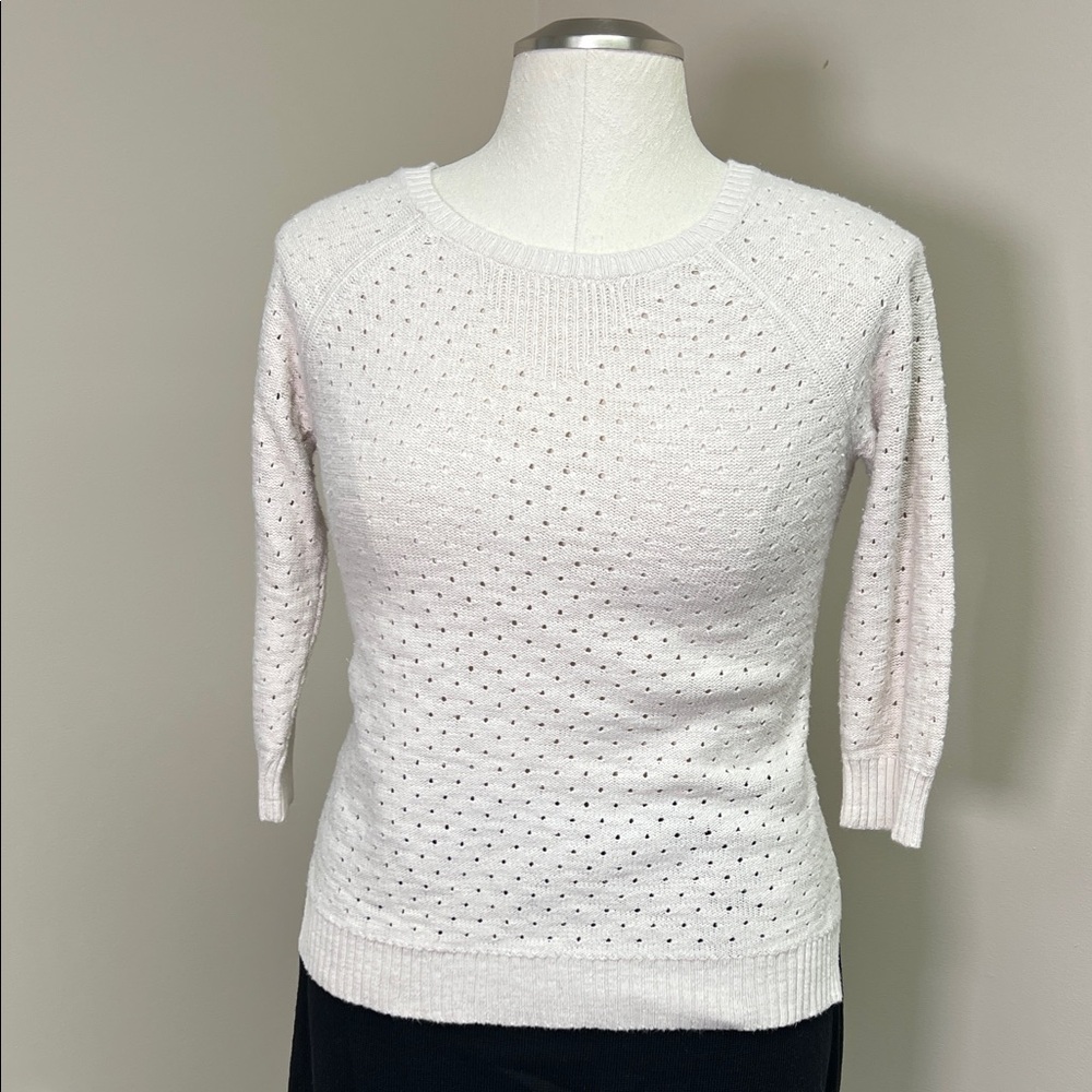 American Eagle Y2k neutral ivory cotton minimalist pullover sweater M